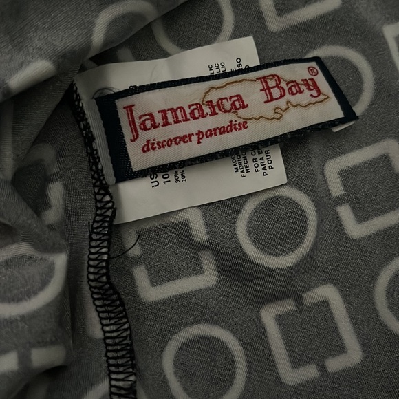 Jamaica Bay B&W Geometric Print Extra Support Tankini Top size 10D - Picture 4 of 5